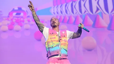 Getty Images Despite collaborating with stars like Beyoncé, Colombian reggaeton artist J Balvin sings primarily in Spanish, hoping to spread music in that language to a global audience