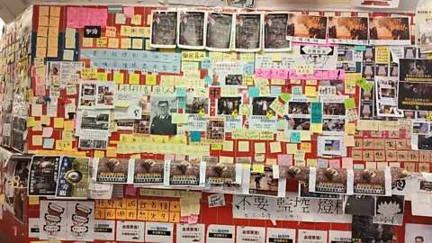Getty Images A metro station in the city has been transformed into a ‘Lennon wall’, inspired by tributes to John Lennon (Credit: Getty Images)
