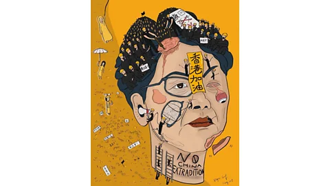 Elyse Leaf Illustrator and designer Elyse Leaf created this image of Hong Kong’s chief executive Carrie Lam in July just after protests broke out in the city (Credit: Elyse Leaf)