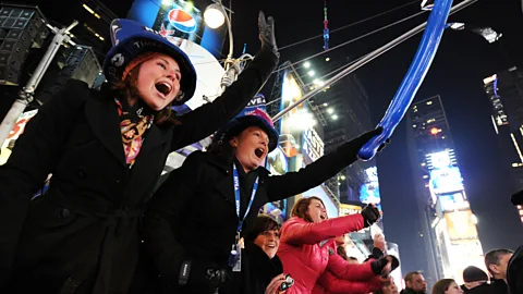 Stan Honda/Getty Images Even if time ball towers haven’t endured, the New Year's Eve tradition has (Credit: Stan Honda/Getty Images)