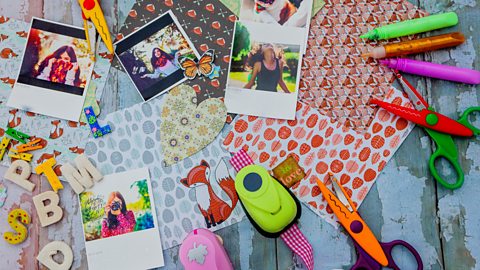 a range of arts and crafts equipment on a table