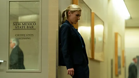 AMC Rhea Seehorn as Kim Wexler, who stars alongside Bob Odenkirk in Better Call Saul (Credit: AMC)