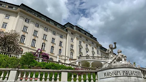 Eliot Stein Today, a cluster of opulent spas pumping radioactive water attracts tourists seeking alternative therapy to Jáchymov (Credit: Eliot Stein)