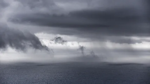 Getty Images Although surrounded by seawater, the family had to wait for rain to get water that was safe for them to drink (Credit: Getty Images)