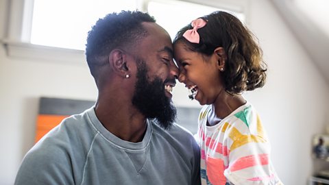 Girl with father