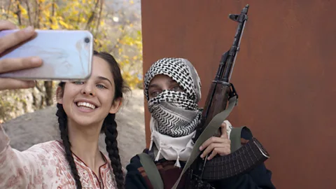 Alipur Films The film plunges selfie-taking Noor into a heavily militarised region (Credit: Alipur Films)