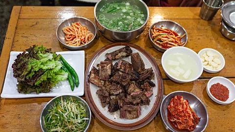 Ben McKechnie Unlike other Seoul galbi restaurants, the side dishes served at Joseonok have not changed in generations (Credit: Ben McKechnie)