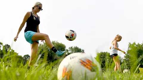 Getty Images Former professional soccer player Brittni Souder now teaches young players how to avoid concussions (Credit: Getty Images)