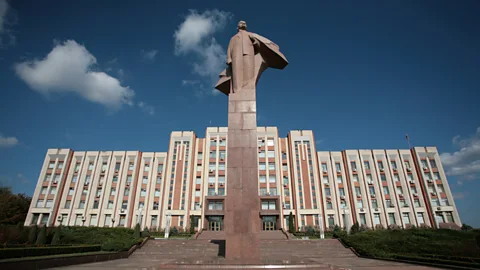 Matthias Schumann/Getty Images An imperious statue of Lenin guards Transnistria’s Brutalist parliament building (Credit: Matthias Schumann/Getty Images)