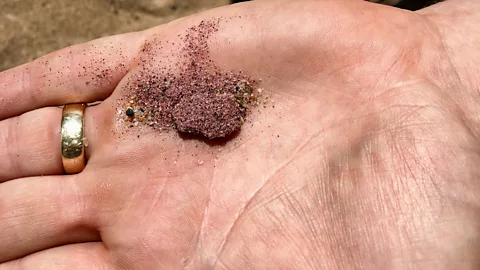 Scott Shillington Purple Sands Beach owes its colouring to the mineral garnet, which is found inside rocks that date back more than a billion years (Credit: Scott Shillington)