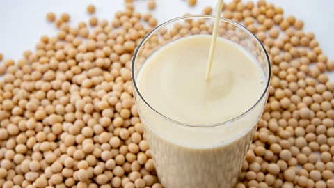 Getty Images Soya milk has the most protein of the widely available milk alternatives (Credit: Getty Images)