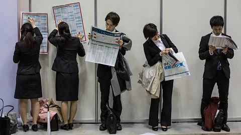 Getty Images A job fair in Japan. Skill-mapping tech could help schools and companies spot possible gaps in training, better aiding students and workers for growth (Credit: Getty Images)