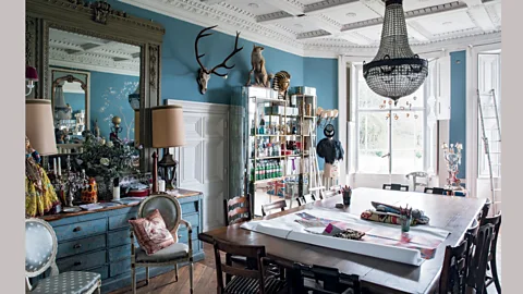 Amy Neunsinger/ CICO Books Temperley’s dining room doubles as a studio, and is full of quirky finds