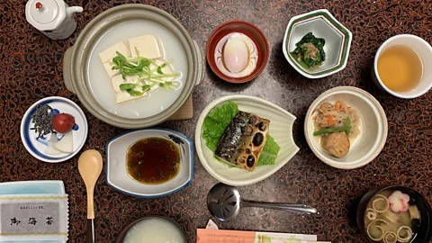 Michiyo Nakamoto Locals say Yunomine's hot spring has the right balance of iron and sulphur to cook a wide variety of dishes (Credit: Michiyo Nakamoto)