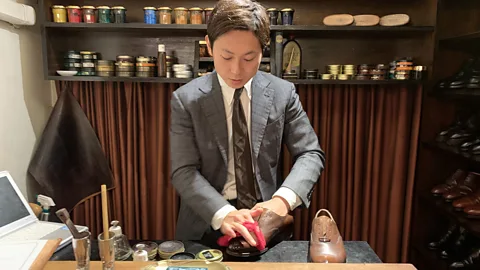 Bryan Lufkin “When I started out on the street, the shoe shiners were only elderly men – so just being young differentiated me," says Yuya Hasegawa (Credit: Bryan Lufkin)