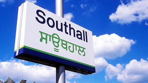 Southall in West London is home to a  large Punjabi community. The railway station there is one of the few in England to have bilingual signage.