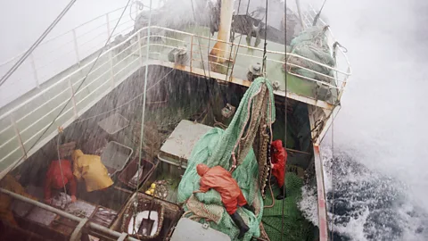 Getty Images The fishermen were separated from land by three miles of frigid sea (Credit: Getty Images)