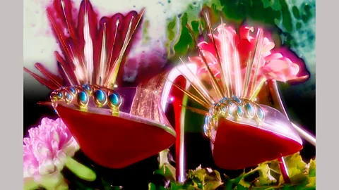 Jean-Vincent Simonet Louboutin’s love of colour is highlighted in the exhibition at the Palais de la Porte Dorée