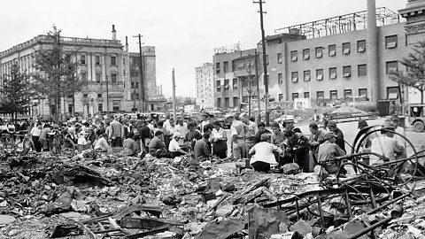 Galerie Bilderwelt/Getty Images Tokyo was in ruins once again after strategic bomb attacks on the city during World Was Two (credit: Galerie Bilderwelt/Getty Images)