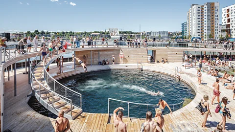 Rasmus Hjortshoj Some companies incorporate winter swimming into their team-building culture as a way to create emotional bonds between employees. (Credit: Rasmus Hjortshoj)