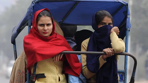 Getty Images Delhi has chronic air pollution problems - but a new kind of rickshaw could be part of the answer (Credit: Getty Images)