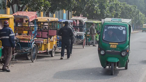 Lou Del Bello Rickshaws are a popular vehicle to take passengers on the final leg of their journey (Credit: Lou Del Bello)