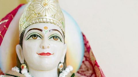 A murti of the goddess Lakshmi in Aashvina's mandir.