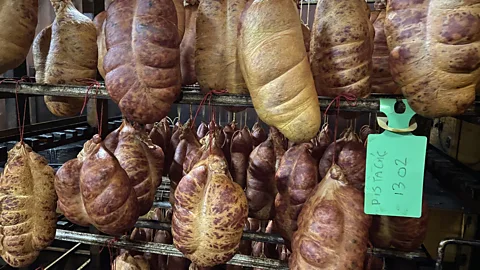 Lebby Eyres The area is known for its smoked meats, in particular the local speciality of saucisse de Morteau (Credit: Lebby Eyres)