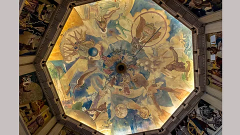 Alamy The ceiling mural in the rotunda depicts figures from classical mythology