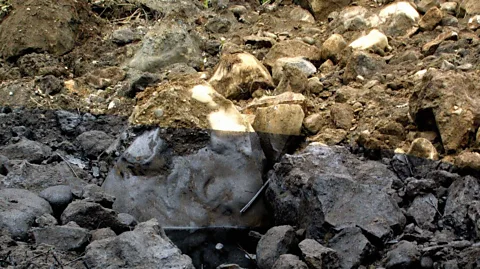 Getty Images Oil spills, such as this one in 2008 in Ecuador's Province of Napo, can leave a clear mark on the soil (Credit: Getty Images)