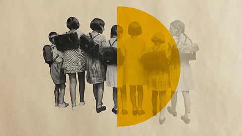 Getty Images/Javier Hirschfeld A generation ago, 70% of British children walked to school, but now less than half do that (Credit: Getty Images/Javier Hirschfeld)