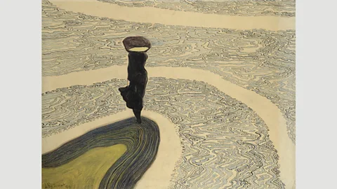 Private collection/Photo: Cedric Verhelst The sea is a constant presence in Spilliaert’s work, such as Woman at the Shoreline (1910); its restless current mirrored the painter’s inner turmoil