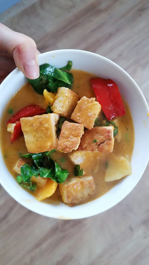 Butternut squash tofu curry
