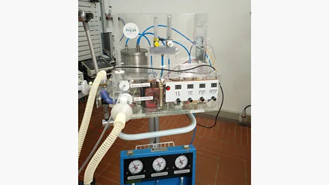 Universidad EIA This ventilator model created by a university in Medellin, Colombia, is already being tested on animals (Credit: Universidad EIA)