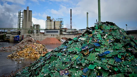 Getty Images Europe creates huge piles of electronic waste that contain enough metals to make new devices purchased by its citizens (Credit: Getty Images)