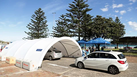 Mark Metcalfe/Getty Images Australian health authorities set up additional Covid-19 testing centres in locations that were seeing a rise in community transmissions (Credit: Mark Metcalfe/Getty Images)
