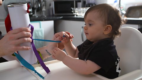 DIY ribbon pull toy for babies