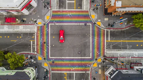 JasonDoiy/Getty Images The Castro District’s rainbow crosswalks are emblematic of the city’s tolerant attitude (Credit: JasonDoiy/Getty Images)