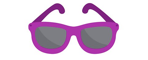 A pair of purple sunglasses