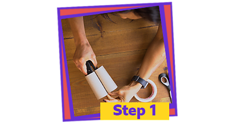 Step 1: Staple two cardboard tubes together