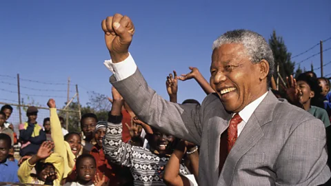 Nelson Mandela visits Hlengiwe School on 1 May 1993