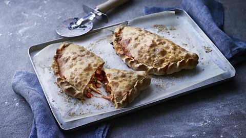 No-yeast calzone pizza made on Daily Kitchen Live.