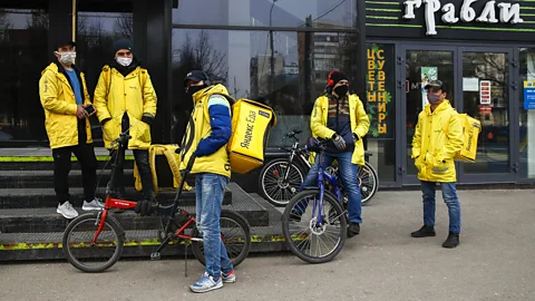 Getty Images If huge demand is a drain on food delivery services, paying drivers more would raise prices, potentially easing demand (Credit: Getty Images)