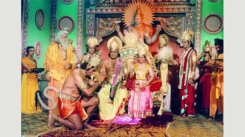 Doordashan National Initially meant to run for 52 episodes, The Ramayan was extended to 78 due to popular demand (Credit: Doordashan National)