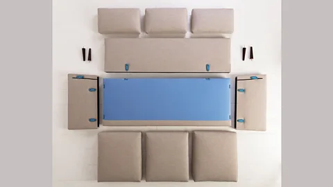 Swyft Self-assembly has become simpler – pictured is the Swyft three-seater sofa before assembly