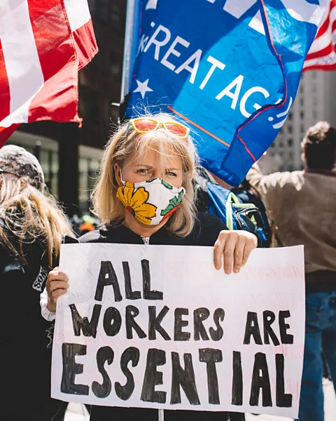 Getty Images Political beliefs and levels of concern about the outbreak are closely tied together (Credit: Getty Images)