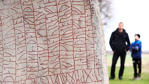 JEPPE GUSTAFSSON/TT News Agency/AFP/Getty Images The ancient Viking runestone revealing a modern fear (Credit: JEPPE GUSTAFSSON/TT News Agency/AFP/Getty Images)
