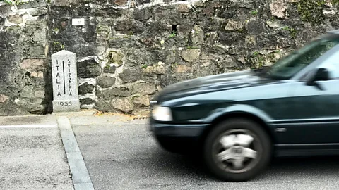 Larry Bleiberg The Italian village of Campione d’Italia is entirely surrounded by Switzerland (Credit: Larry Bleiberg)