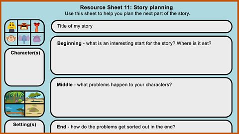 Resource Sheet 11: Story planner