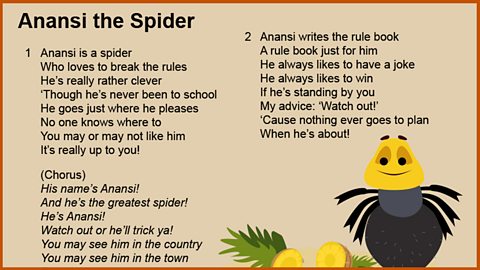 Resource Sheet 4: Lyrics 'Anansi the Spider'